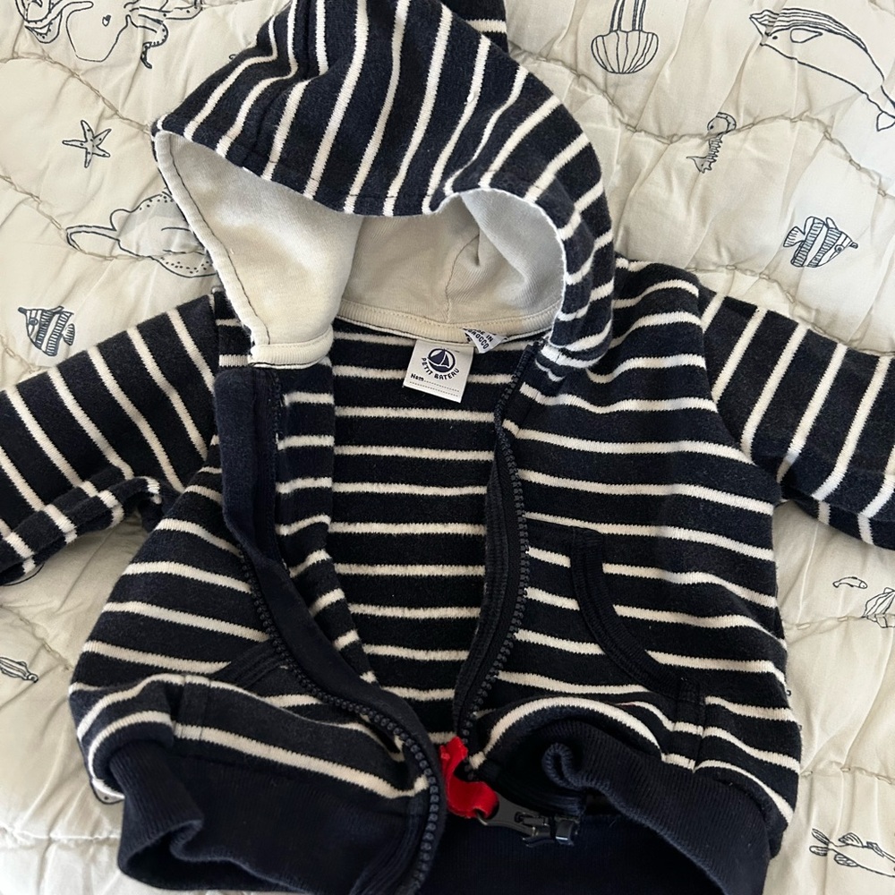 Petit bateau zip hoodie 3m